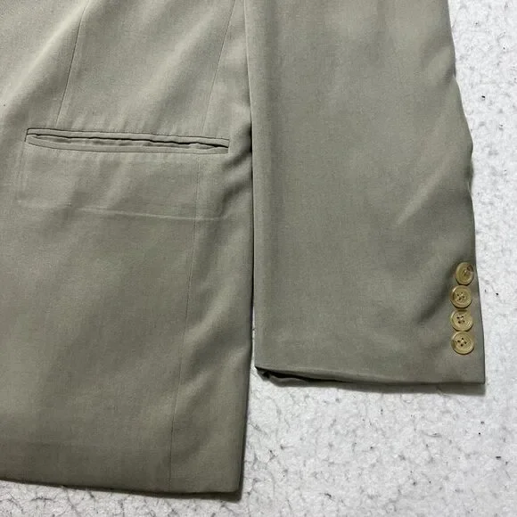 Nautica Men's 42 Regular 100% Silk Sage Green/Gray Suit Jacket Sport Coat 42R - Picture 4 of 15